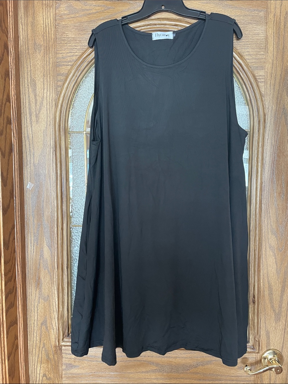 Away Black Sleeveless Swing Dress